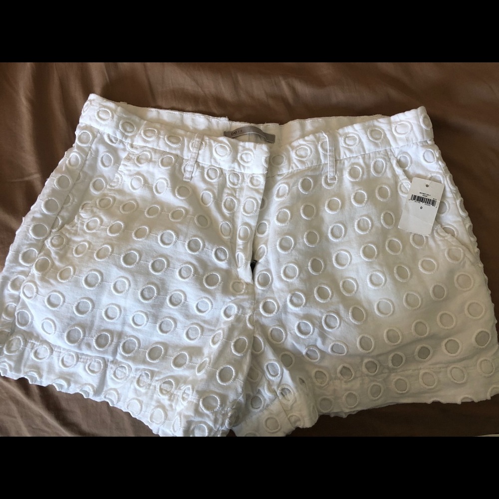 NWT White Gap Eyelet Dot Shorts Size 0